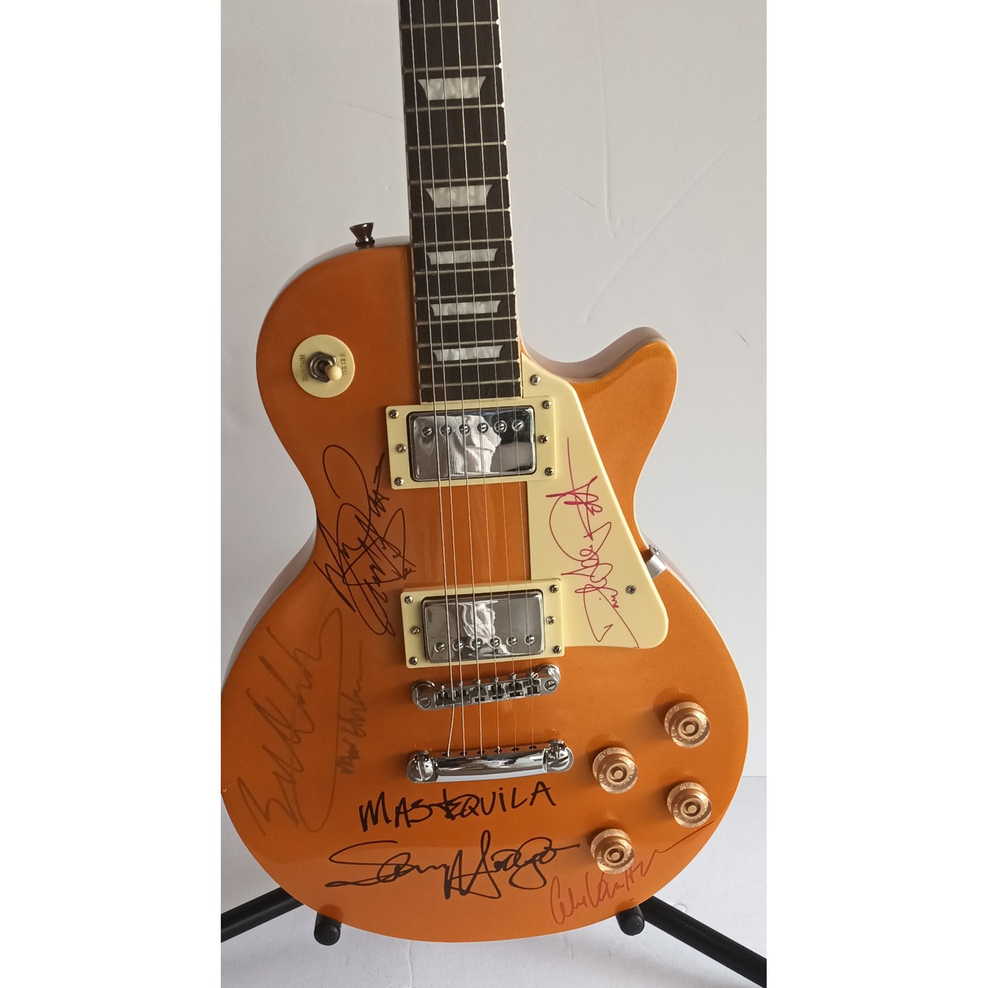 Eddie Van Halen David Lee Roth Sammy Hagar Gibson Les Paul Van Halen signed guitar with proof