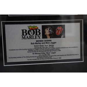 Bob Marley and Mick Jagger signed & framed with proof