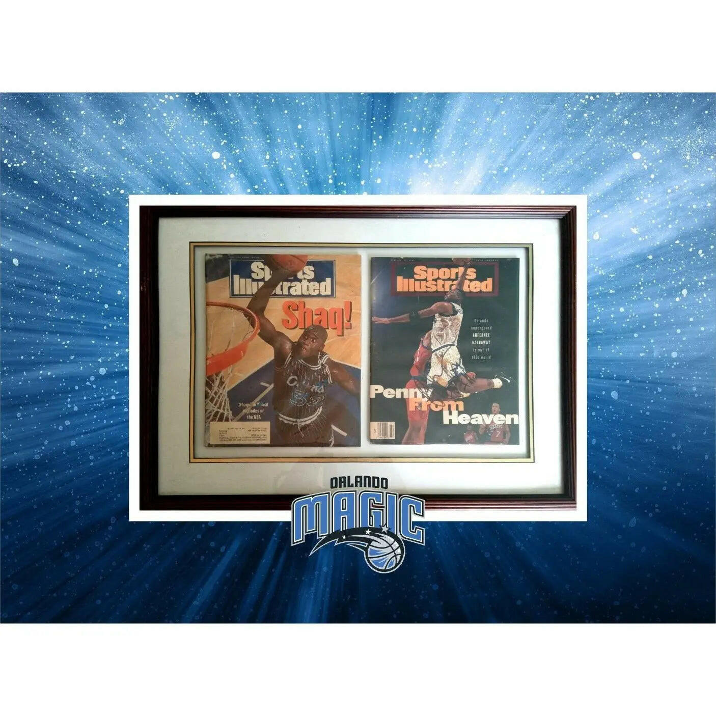Orlando Magic Shaquille O'Neal Anfernee Hardaway signed and framed Sports Illustrated with proof
