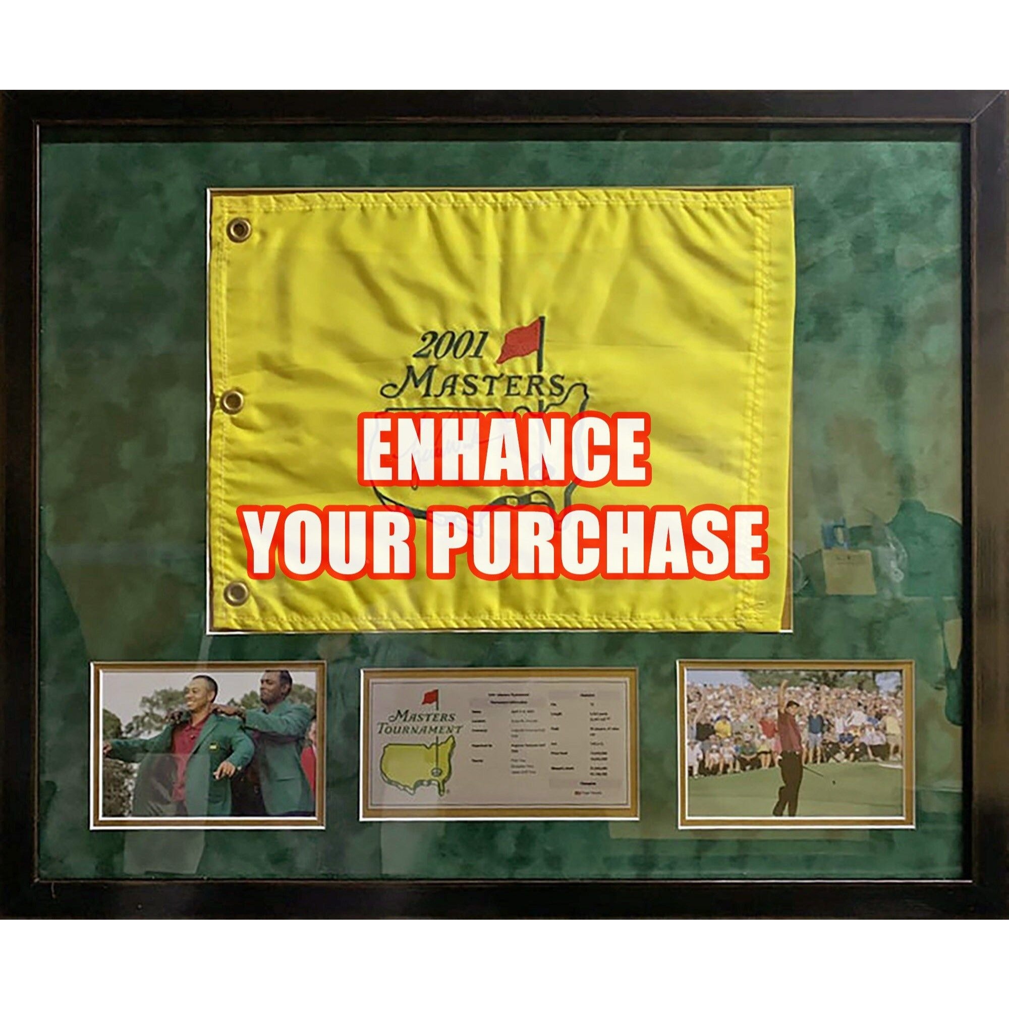 Arnold Palmer Masters pin flag signed and inscribed with proof