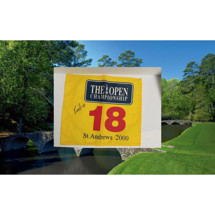 Padraig Harrington Open championship flag 2000 signed