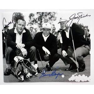 Jack Nicklaus, Arnold Palmer and Gary Player 8 by 10 signed photo with proof