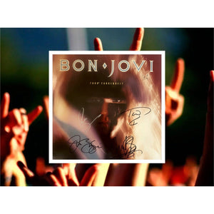 Bon Jovi 7800 Fahrenheit Richie Sambora Tiki Torres Jon Bon Jovi LP signed with proof