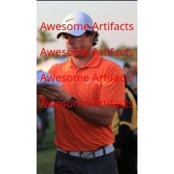 Rickie Fowler Rory McIlroy and Keegan Fowler signed 8 by 10 photo with proof - Awesome Artifacts 