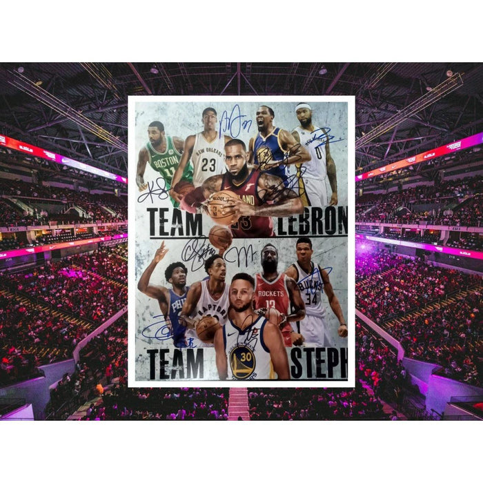 LeBron James Steph Curry Kevin Durant James Harden 11x14 photo signed
