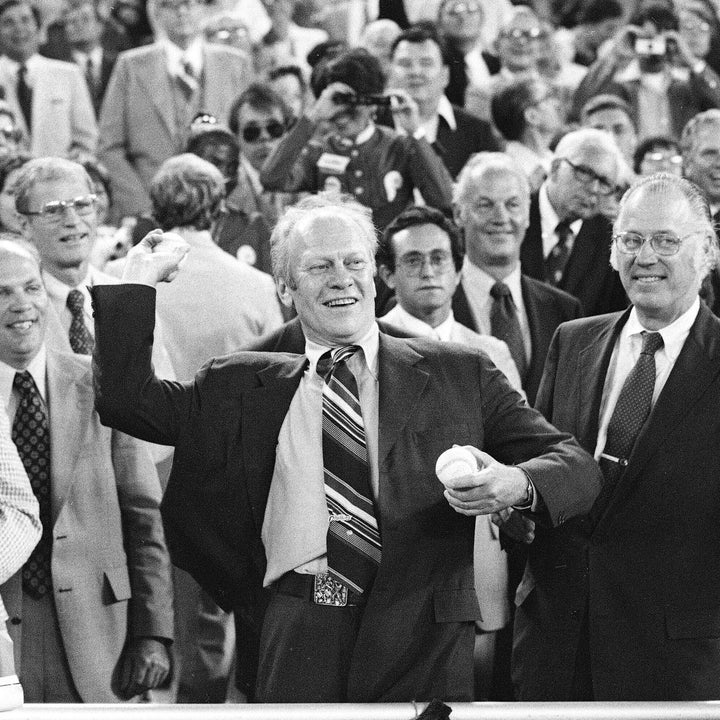 President Gerald Ford signed MLB baseball with free case