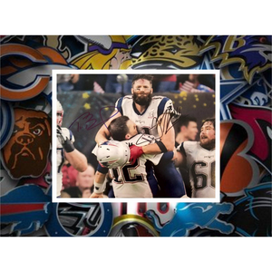 Julian Edelman and Tom Brady 8x10 photo signed with proof