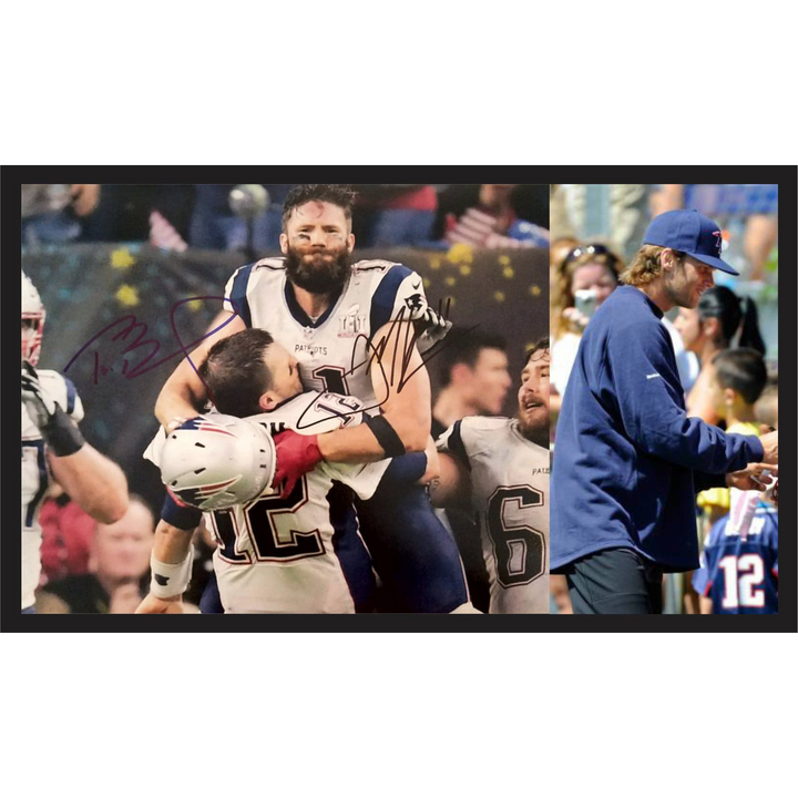 Julian Edelman and Tom Brady 8x10 photo signed with proof