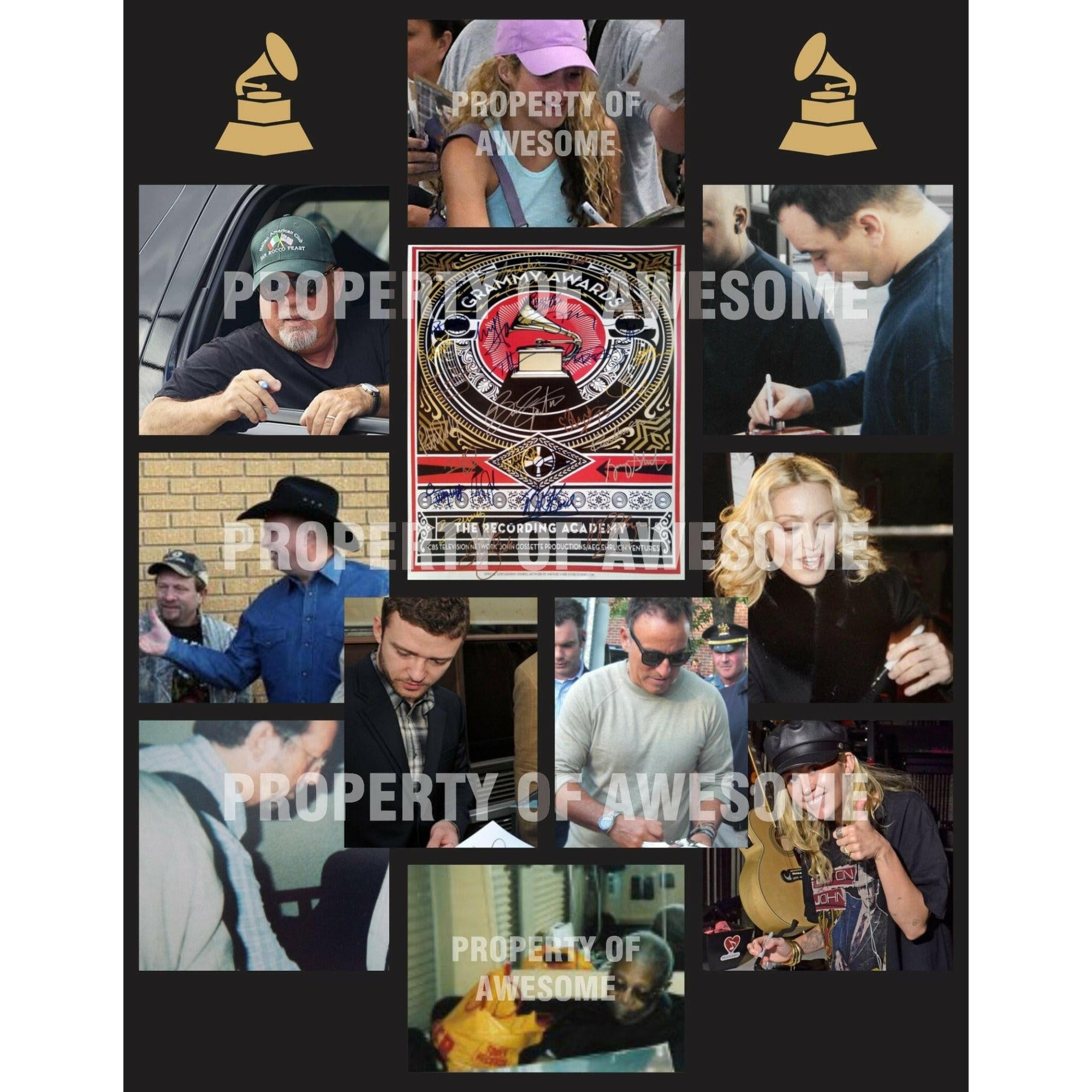Bruce Springsteen George Strait Paul McCartney Billy Joel Grammy Awards 16 x 20 photo signed with proof