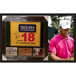 Load image into Gallery viewer, Tiger Woods 26x30 The Open Championship framed signed with proof
