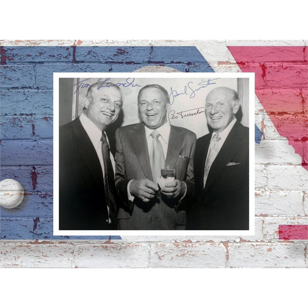 Frank Sinatra Leo Durocher Tom Lasorda eight by ten photo signed