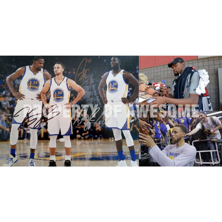 Draymond Green Kevin Durant and Stephen Curry 8 x 10 signed photo with proof