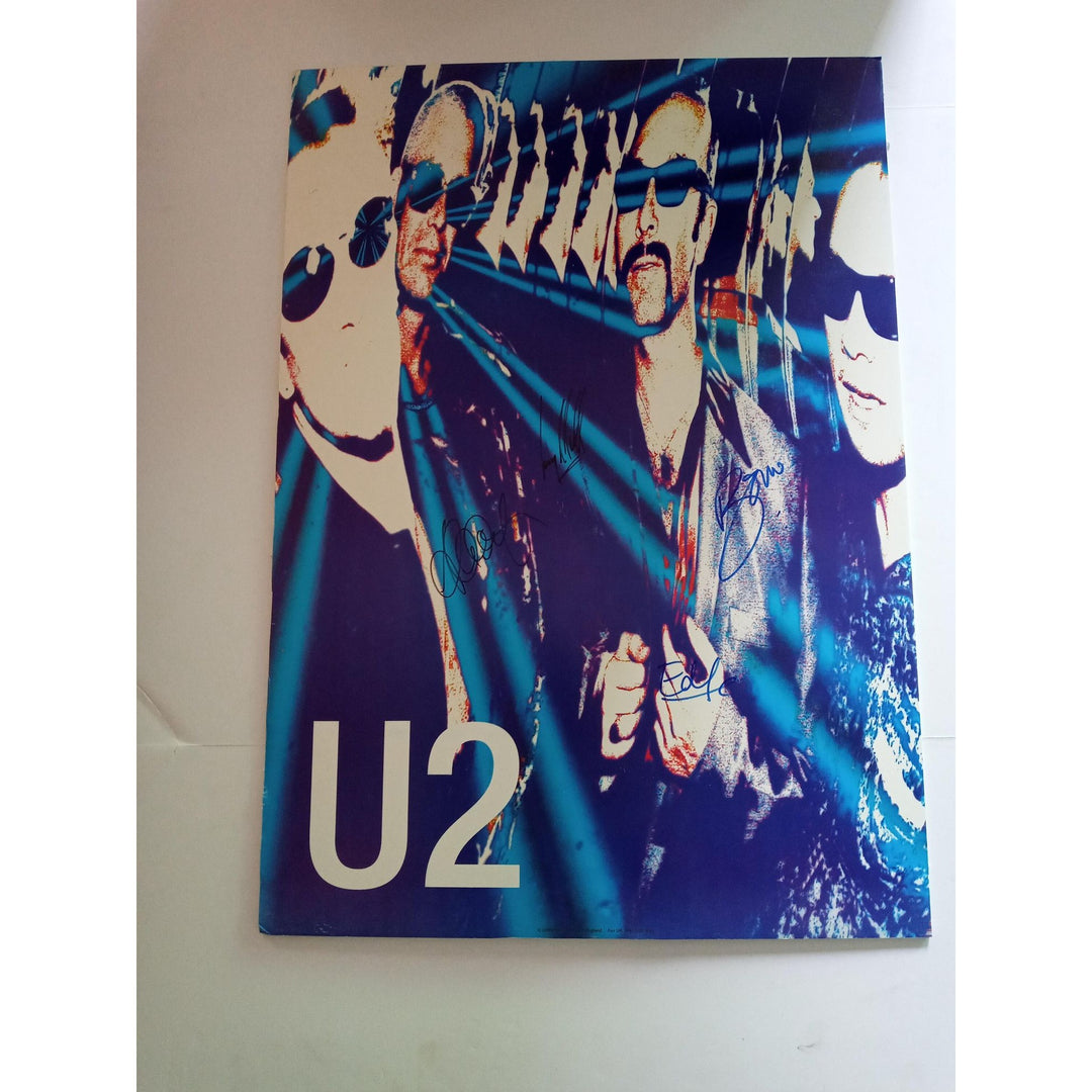 Bono Edge Adam Clayton and Larry Mullen U2  signed poster