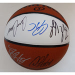 Load image into Gallery viewer, Los Angeles Lakers LeBron James, Anthony Davis 2019-20 team signed basketball

