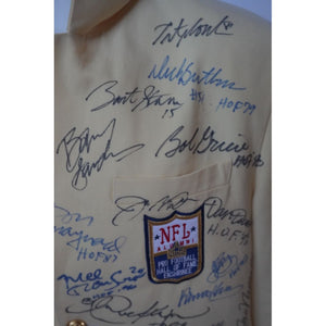 NFL Hall of Famers Bart Starr Joe Namath Joe Montana John Elway 45 in all signed Hall of Fame Jacket with proof