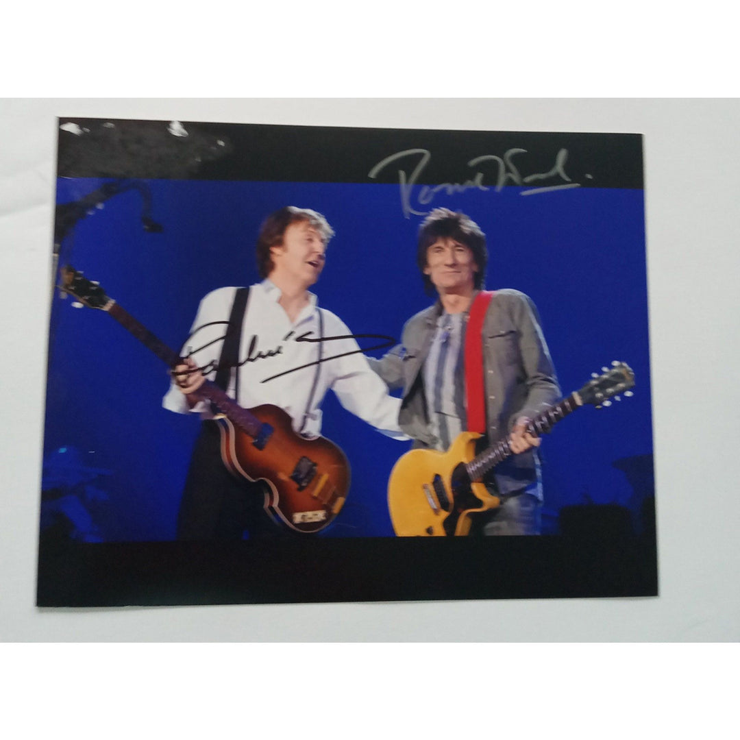 Paul McCartney and Ronnie Wood 8 x 10 signed photo with proof - Awesome Artifacts 