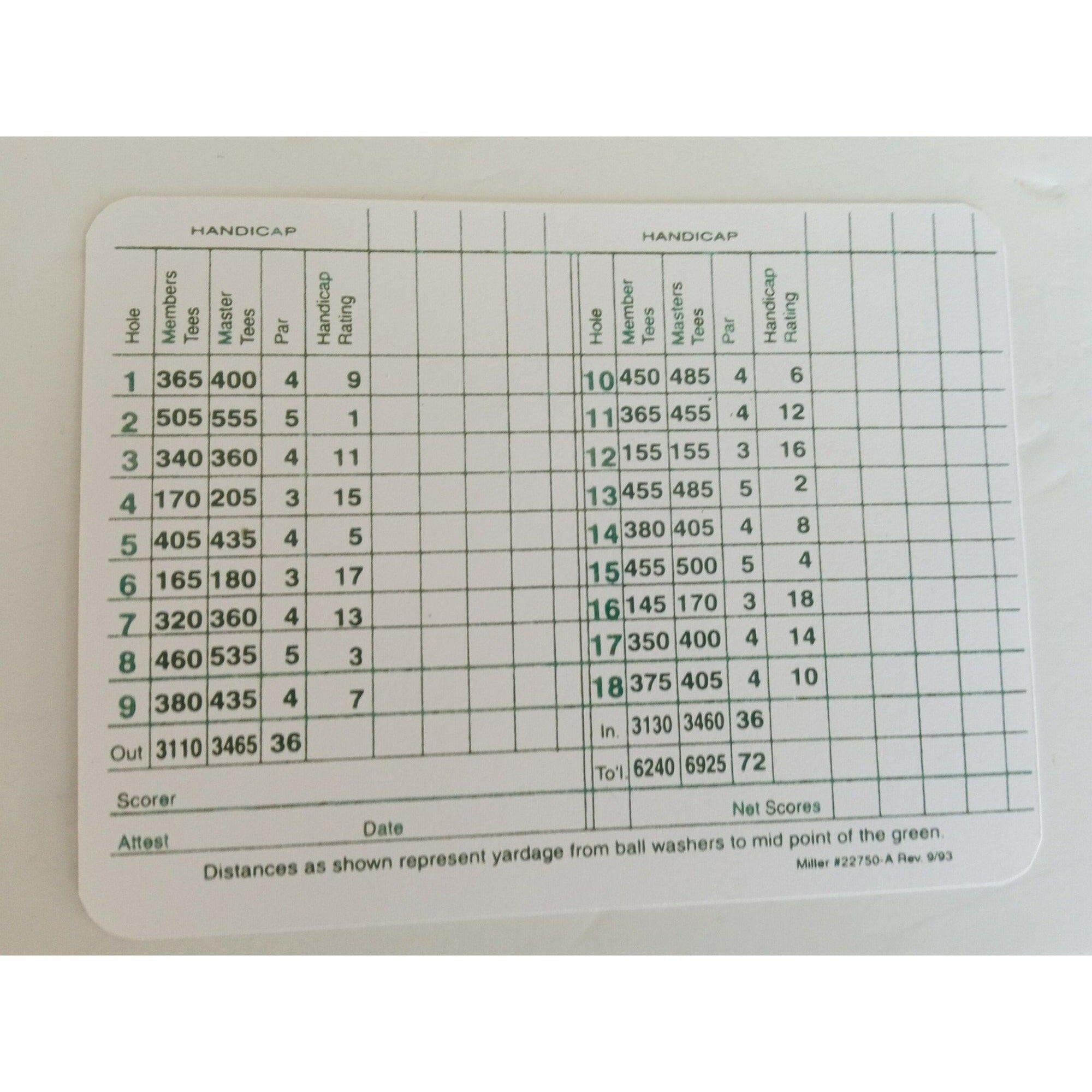 Tiger Woods Masters scorecard personalized signed to John with proof