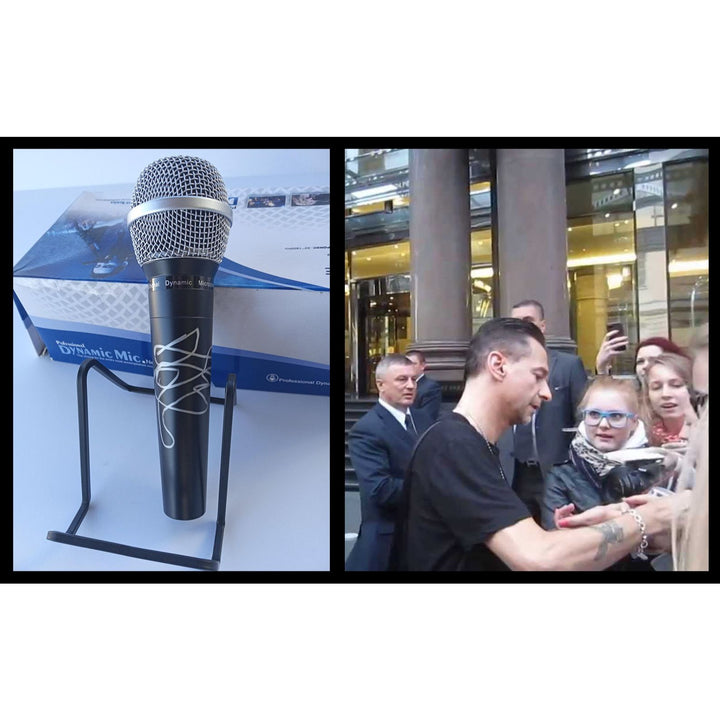 David Gahan Depeche Mode lead singer signed microphone with proof