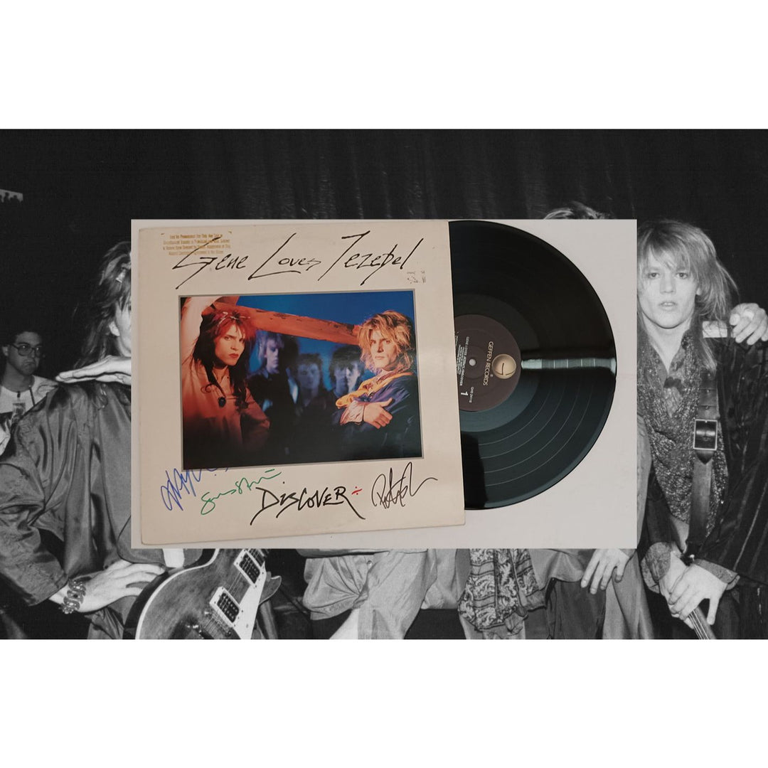 Gene Loves Jezebel signed Discover vinyl album by: Jay Aston, Pete Rizzo & James Stevenson