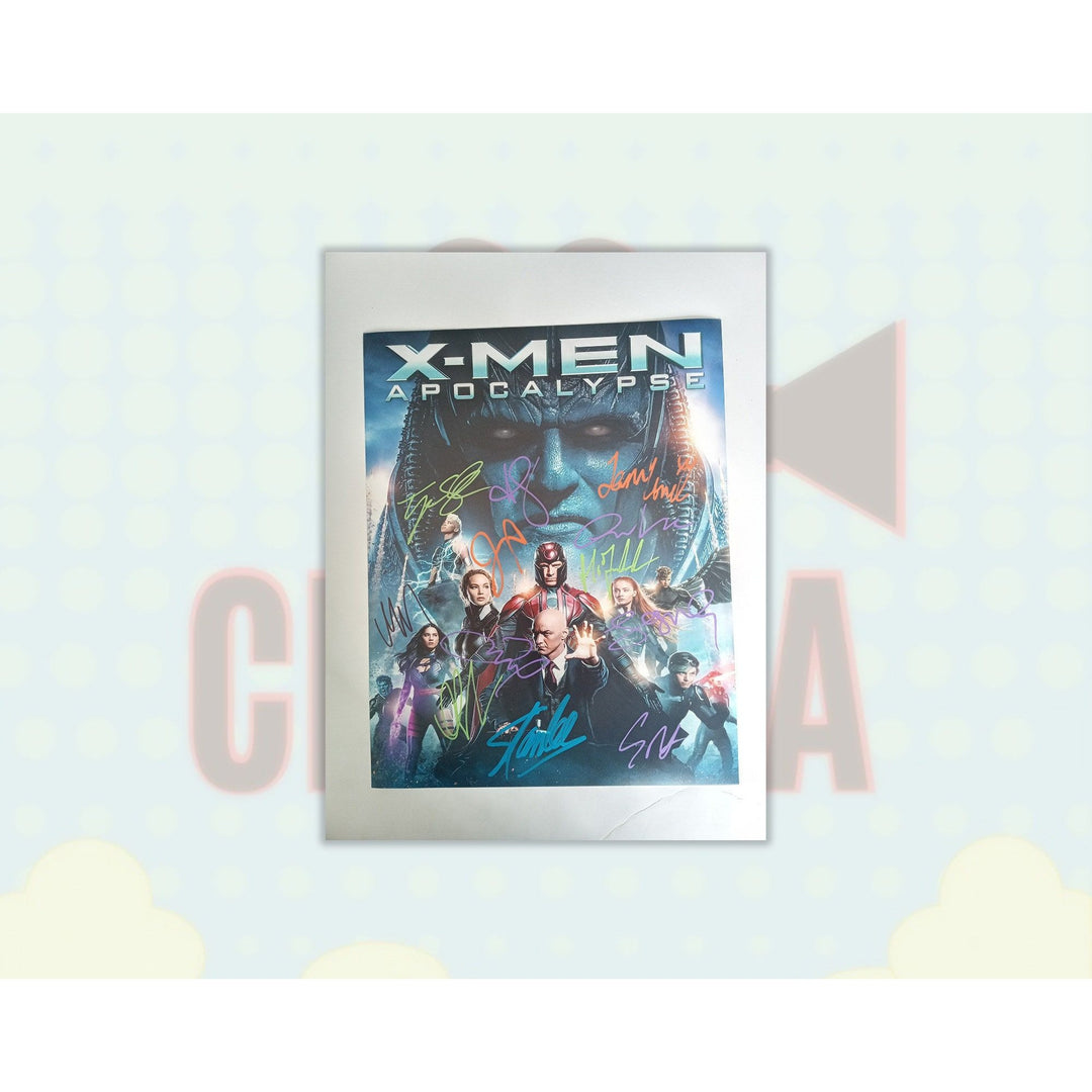 X-Men Apocalypse Stan Lee, James McAvoy, Michael Fassbender, Jennifer Lawrence, Oscar Isaac 11x14 with proof - Awesome Artifacts 