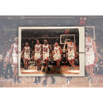 Load image into Gallery viewer, Chicago Bulls Michael Jordan Dennis Rodman Scottie Pippen Tony Kukoc and Ron Harper 16 by 20 photo signed with proof
