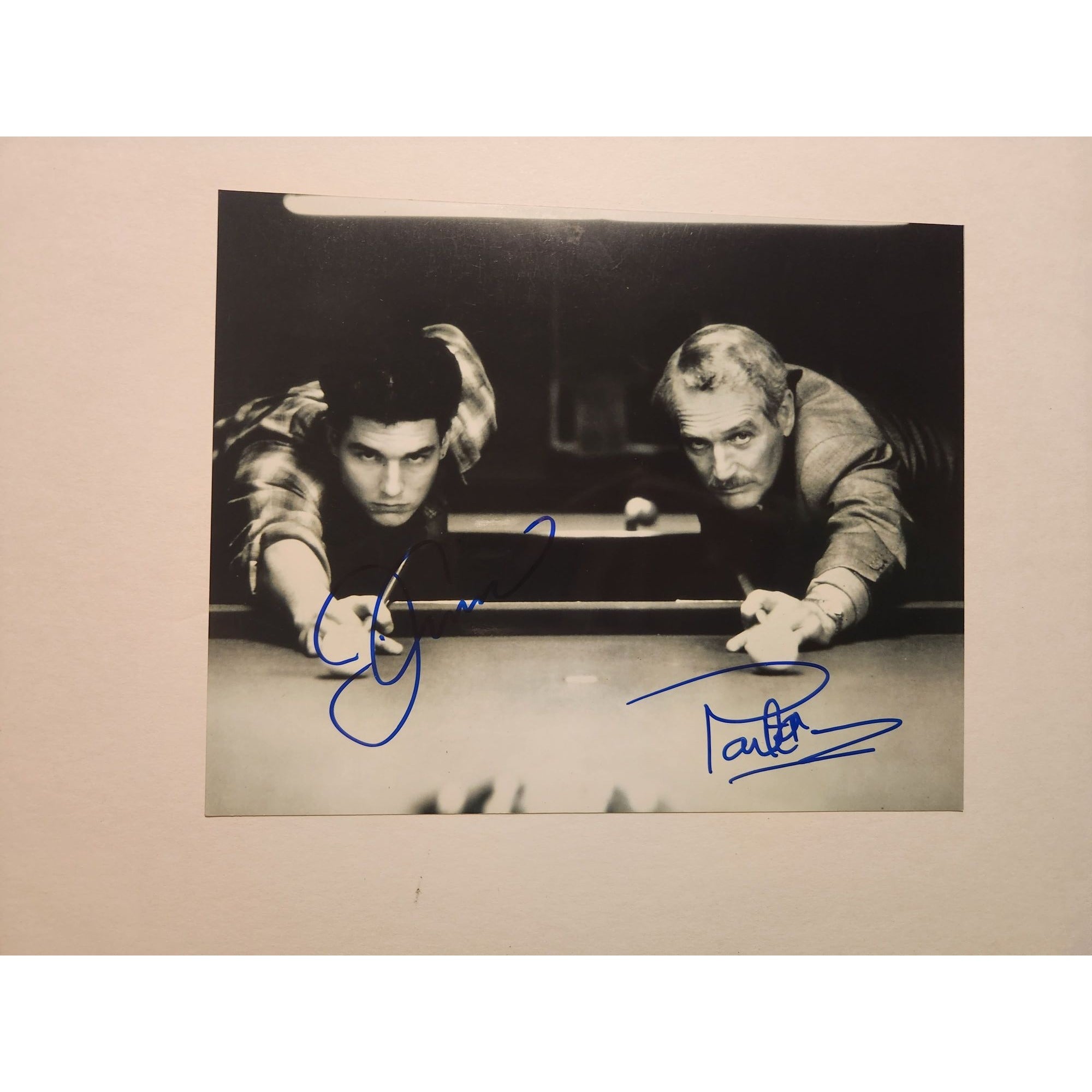 The Hustler Paul Newman and Tom Cruise 8 x 10 photo signed with proof