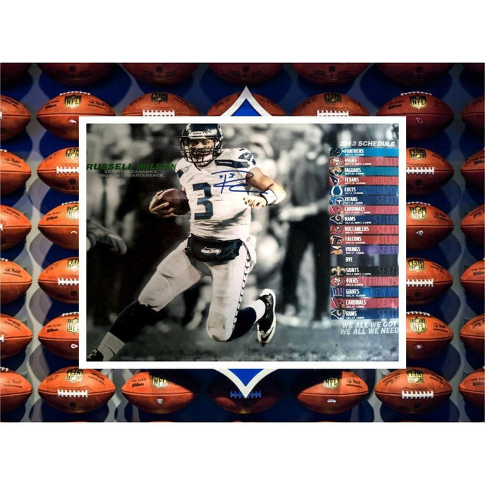 Seattle Seahawks Russell Wilson 11 x 14 photo signed with proof