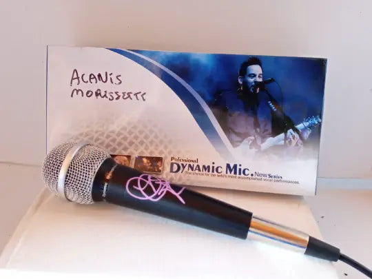 Alanis Morissette signed microphone