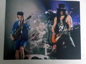 Angus Young and Saul Hudson 'Slash' 8 x 10 photo signed with proof