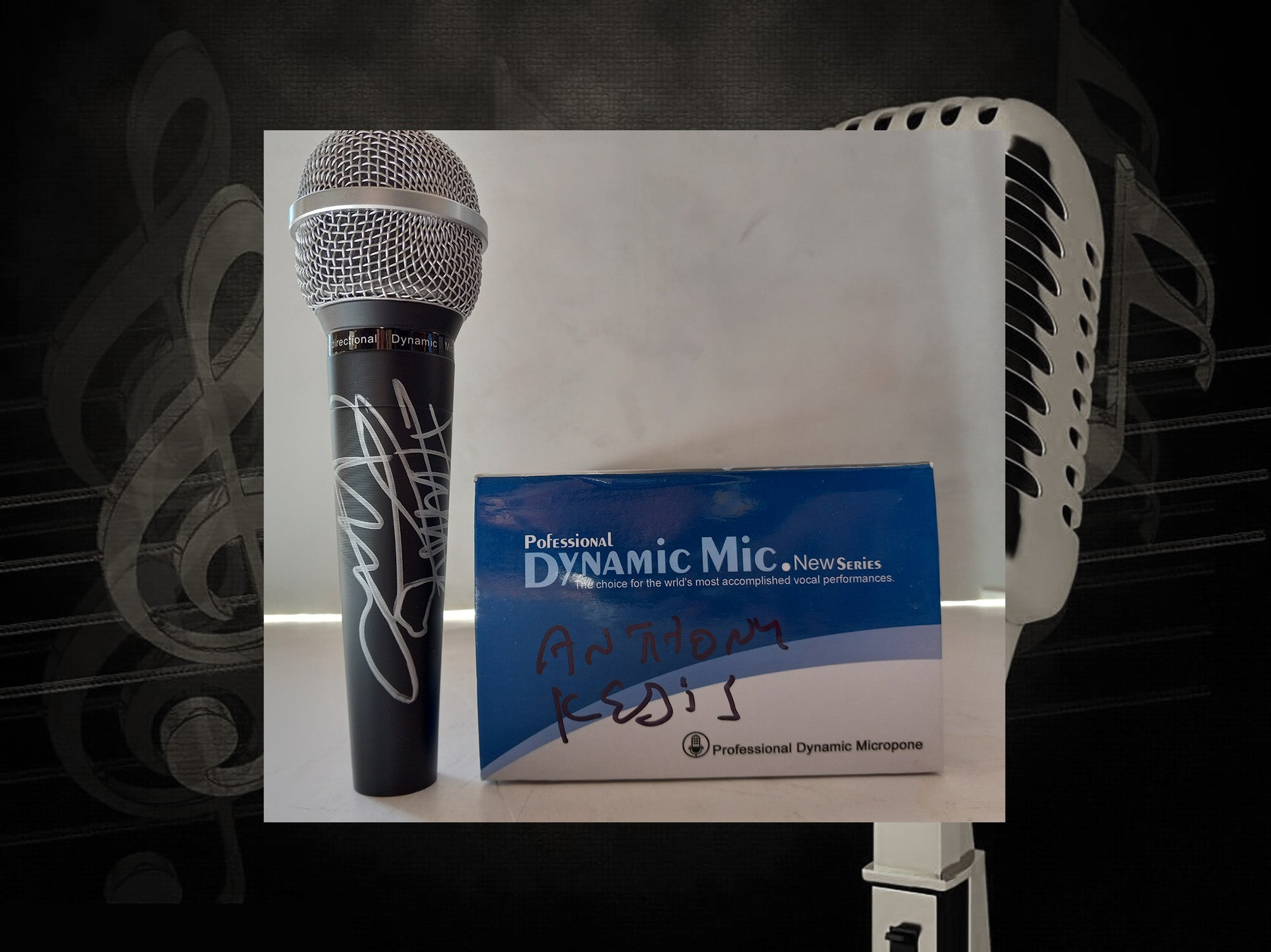 Anthony Kiedis signed microphone with proof