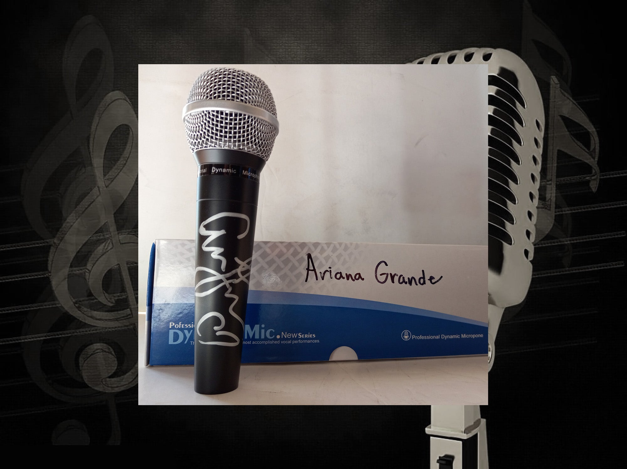 Ariana Grande microphone signed with proof