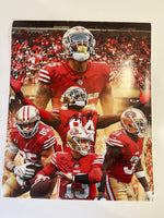 Load image into Gallery viewer, Brock Purdy, Tashaun Gibson, Elijah Mitchell, George Kittle, Charles Omenihue San Francisco 49ers 16x20 photo signed with proof
