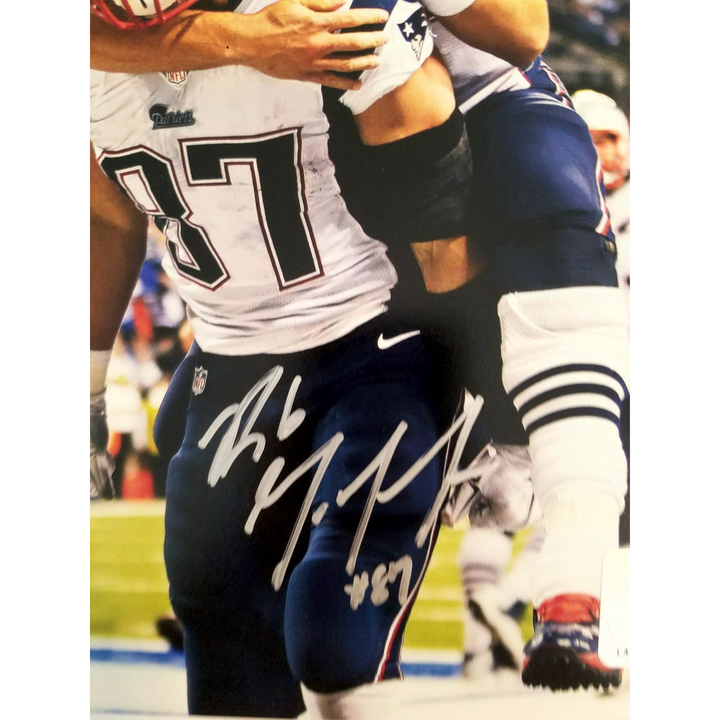 Tom Brady and Rob Gronkowski 8x10 photo sign with proof