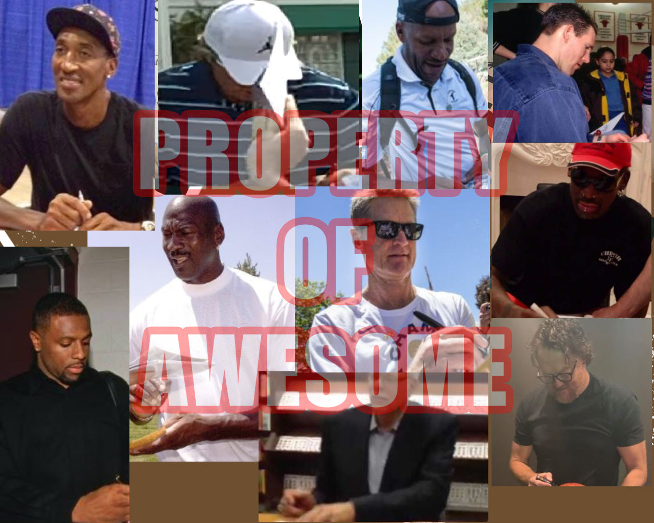 Chicago Bulls Michael Jordan, Scottie Pippen, Dennis Rodman 1995-96 NBA champions team signed 12x12 parquet hardwood floor with proof