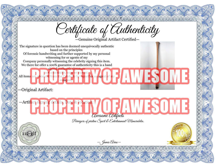 Certificate of Authenticity for Derek Jeter Louisville game model bat 1996 New York Yankees World Series champs team signed $899 with proof