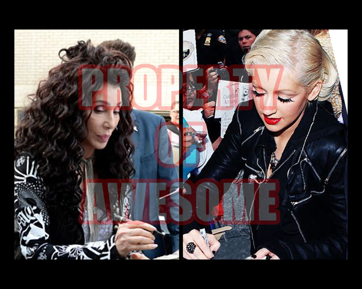 Burlesque share and Christina Aguilera 8x10 photo sign with proof