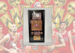 Load image into Gallery viewer, Chicago Bulls 1995-96 Michael Jordan, Phil Jackson, Scotty Pippen hardwood floor with museum quality frame with proof
