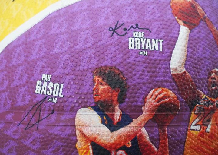 Los Angeles Lakers Kobe Bryant, Andrew Bynum, Pau Gasol basketball with proof - Awesome Artifacts 