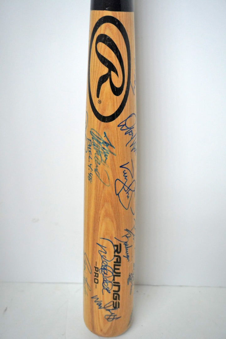 New York Yankees World Champions team signed bat signed with proof - Awesome Artifacts 