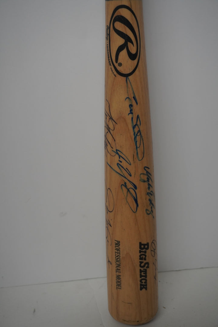 Gary Sheffield, Miguel Cabrera, Ivan Rodriguez, Magglio Ordonez game model baseball bat signed with proof