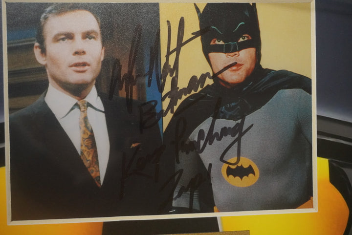 Batman Adam West, Michael Keaton, Christian Bale, Robert Pattinson, George Clooney, Ben Affleck 5x7 photos framed and signed with proof