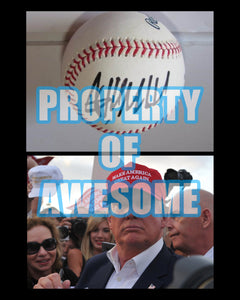 Donald Trump signed baseball with proof