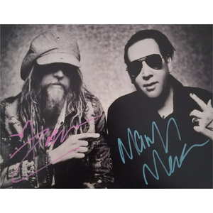 Brian Warner aka  Marilyn Manson Rob Zombie 8x10 photo signed with proof