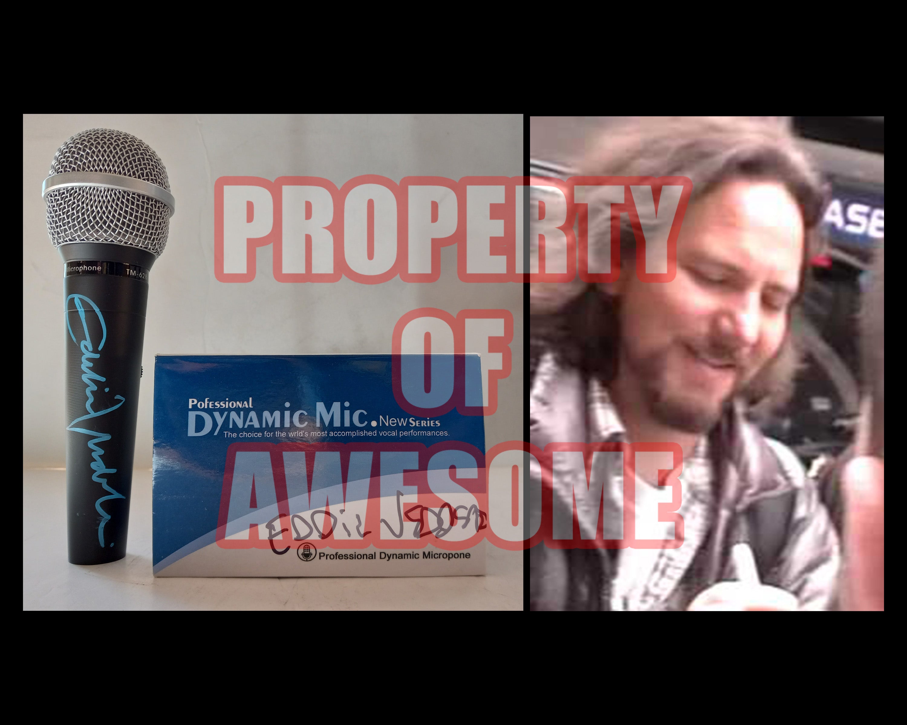 Eddie Vedder Pearl Jam microphone signed with proof