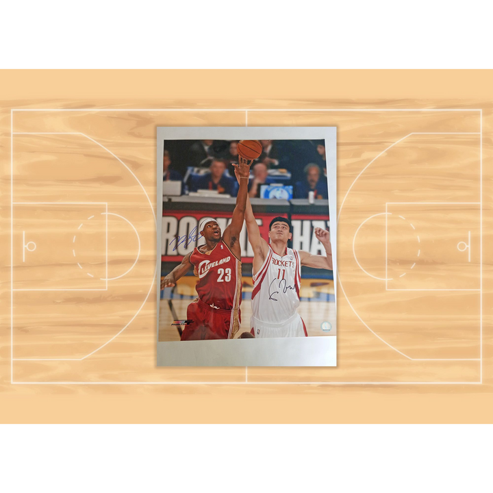 Yao Ming and LeBron James 16 x 20 photo signed with proof