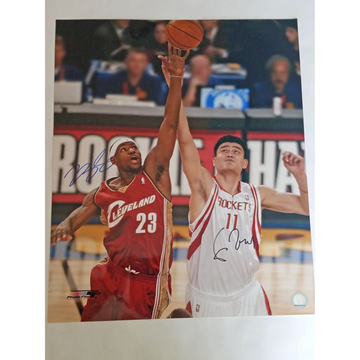 Yao Ming and LeBron James 16 x 20 photo signed with proof