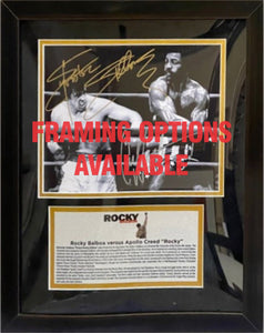 Evander Holyfield and Lennox Lewis 16 x 20 photo signed with proof
