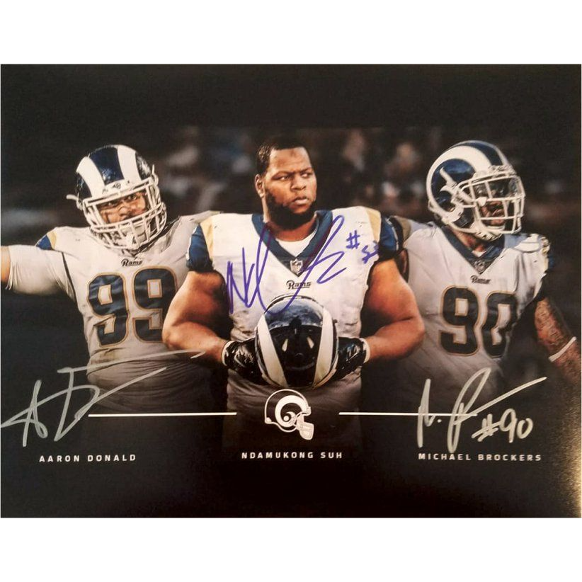 Aaron Donald Nadamukong Suh Michael Brockers Los Angeles Rams 8x10 photo signed