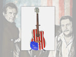 Load image into Gallery viewer, Highwaymen Johnny Cash, Waylon Jennings, Kris Kristofferson and Willie Nelson signed one of a kind guitar
