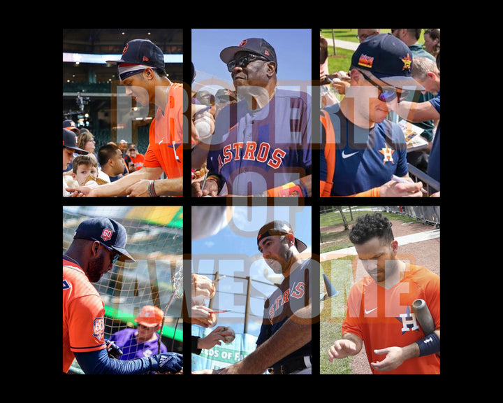 Houston Astros Jeremy Pena, Jose Altuve, Yordan Alvarez, Dusty Baker, Alex Bregman, Justin Verlander, Framber Valdez mini authentic base signed with proof